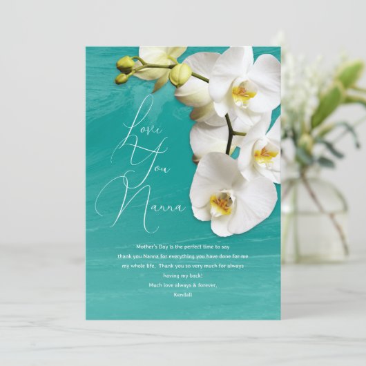 Orchideeën Moederdag Dank u bericht Kaart (Staand voorkant)