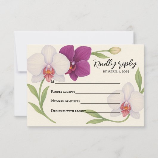 Orchideeën Omarming RSVP Kaart (Voorkant)