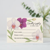 Orchideeën Omarming RSVP Kaart (Staand voorkant)
