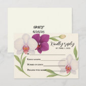 Orchideeën Omarming RSVP Kaart (Voorkant / Achterkant)