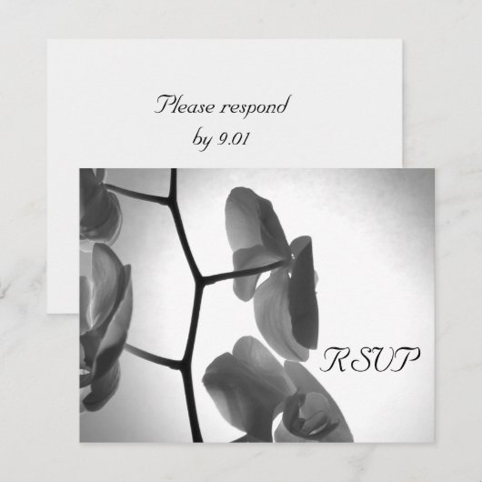 Orchideeën op de Kaart van de RSVP-respons voor he (Voorkant / Achterkant)