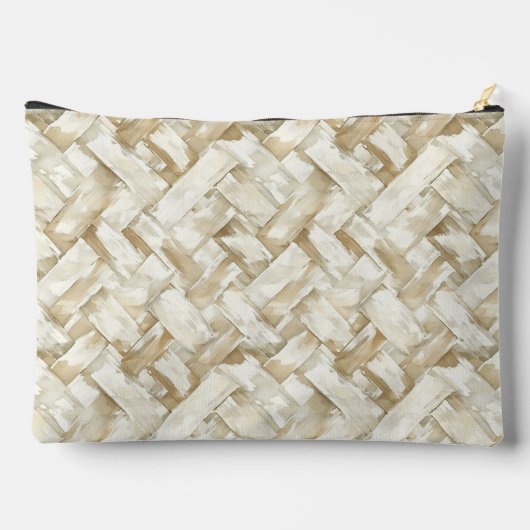 Orchideeën op geweven patroon | make-up etui (Achterkant)