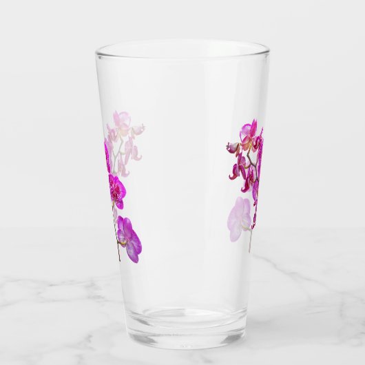 Orchideeën op lichte achtergrond Drink glas (Links)