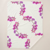 Orchideeën op lichte achtergrond Grote Sherpa Blan Sherpa Deken (Voorkant)