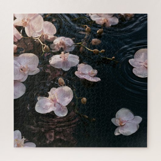 Orchideeën op Stilstaand Water Legpuzzel (Verticaal)