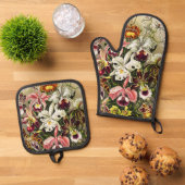 Orchideeën, Orchideae Denusblumen Ernst Haeckel Ovenwant & Pannenlap Set (Top down)