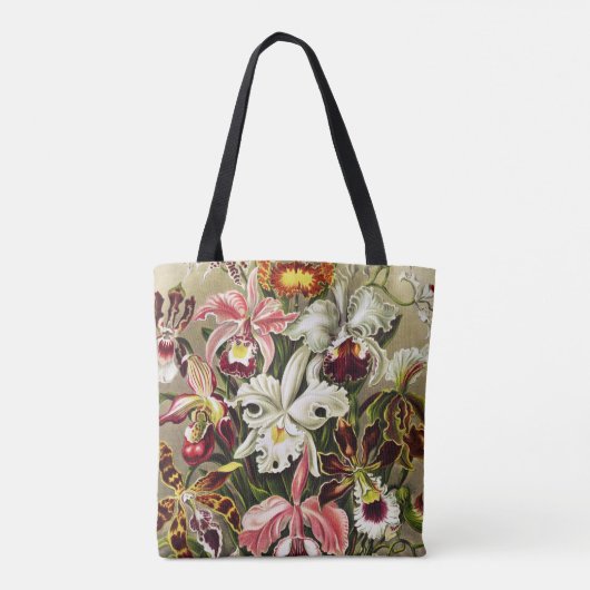 Orchideeën, Orchideae Denusblumen Ernst Haeckel Tote Bag (Achterkant)