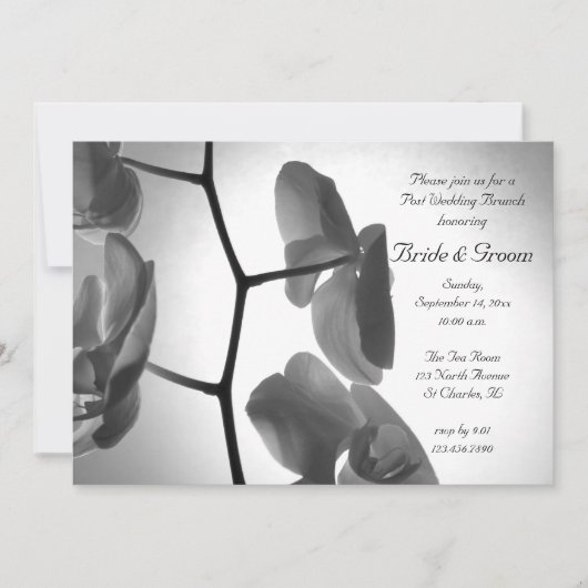 Orchideeën over de uitnodiging van Stem Post Weddi (Voorkant)