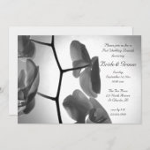 Orchideeën over de uitnodiging van Stem Post Weddi (Voorkant / Achterkant)