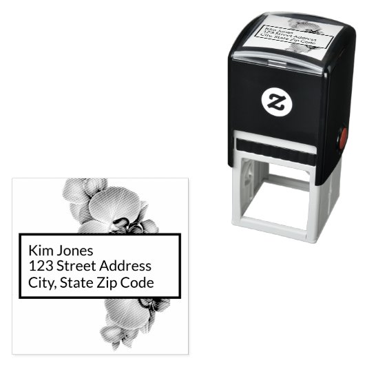 Orchideeën Retouradres Zelfinktende Rubber Stamp Zelfinktende Stempel (In situ)