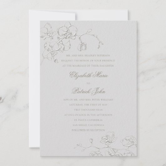 Orchideeën Romantisch Ivoor Formele Traditionele H Kaart (Voorkant)