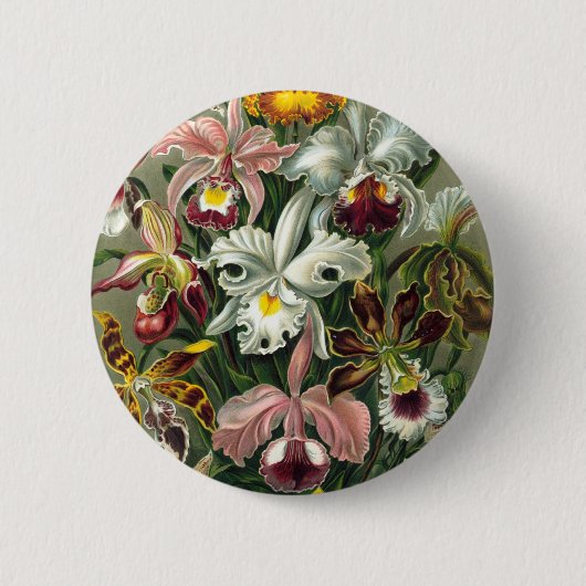 orchideeën ronde button 5,7 cm (Voorkant)