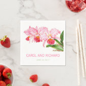 ORCHIDEEËN ROZE GROEN BRUILOFT PAPIER SERVETTEN (Insitu)