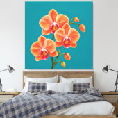 orchideeën spuit schilderen canvas afdruk (Insitu (Slaapkamer))