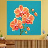orchideeën spuit schilderen canvas afdruk (Insitu (Woonkamer))
