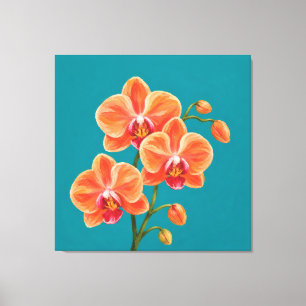 orchideeën spuit schilderen canvas afdruk