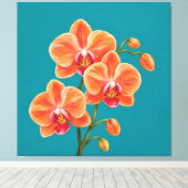 orchideeën spuit schilderen canvas afdruk (Insitu (Houten vloer))