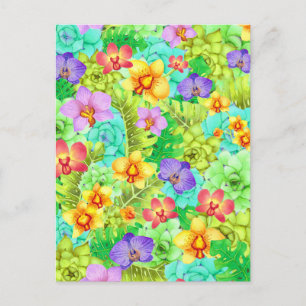 Orchideeën Succulenten Monsteras Waterverf Briefka Briefkaart