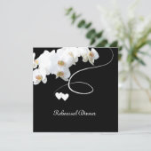 Orchideeën & Swirls Rehearsal Dinner Invitation Kaart (Staand voorkant)