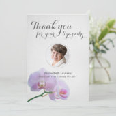 Orchideeën Sympathie Dankjewel Kaart met Foto (Staand voorkant)