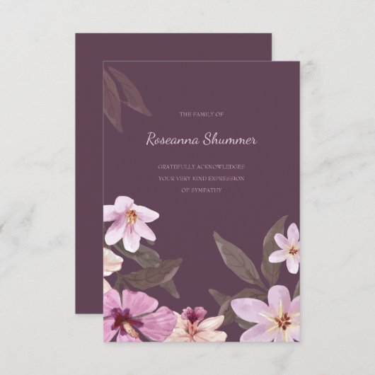 Orchideeën Sympathie Hartelijk dank Bedankkaart (Voorkant / Achterkant)