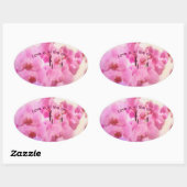 Orchideeën. Tekst. Ovale Sticker (Vel)