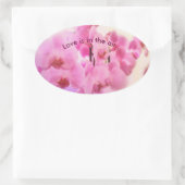 Orchideeën. Tekst. Ovale Sticker (Tas)