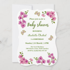 Orchideeën Tropical Butterfly Baby shower Kaart