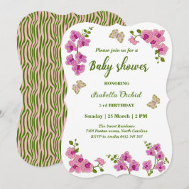 Orchideeën Tropical Butterfly Baby shower Kaart