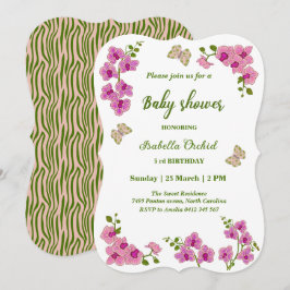 Orchideeën Tropical Butterfly Baby shower Kaart