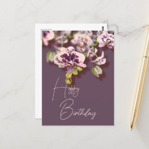 Orchideeën Tropisch Bloemstuk Happy Birthday      Briefkaart