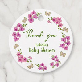 Orchideeën Tropisch Butterfly Paars Pin Baby showe Bedankjes Labels