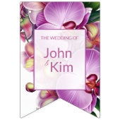 Orchideeën Trouwen Net Getrouwd Bunting Banner (Eerste vlag)