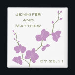 Orchideeën Trouwmagneet -  Olijf en Violet Magneet<br><div class="desc">Trouwmagneet in  Olijf en Licht Violet</div>