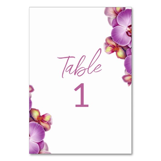 Orchideeën Trouwtafel Kaart (Achterkant)