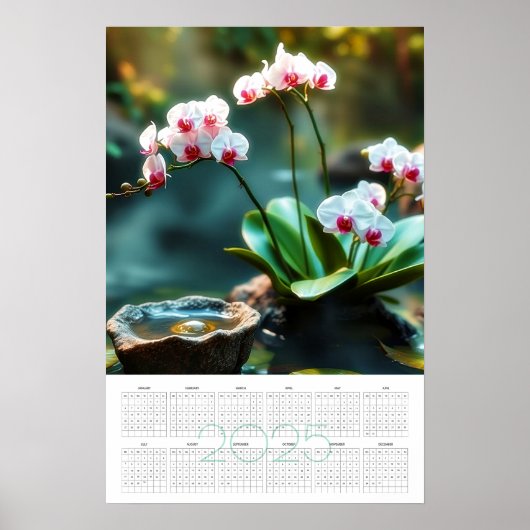 Orchideeën tuin 2025 kalender poster (Voorkant)
