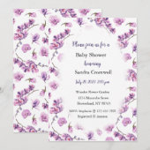 Orchideeën Uitnodiging, Baby Bridal Shower, Verjaa Kaart (Voorkant / Achterkant)