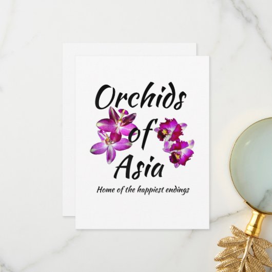 Orchideeën van Azië Bedankkaart (Voorkant / Achterkant in situ)