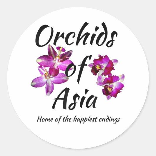 Orchideeën van Azië Ronde Sticker (Voorkant)