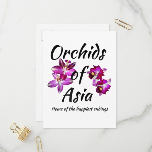 Orchideeën van Azië Uitnodiging Briefkaart (Voorkant / Achterkant in situ)