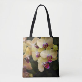 Orchideeën van roze en geel tote bag
