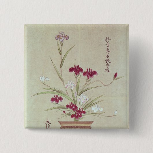 Orchideeën Vierkante Button 5,1 Cm (Voorkant)