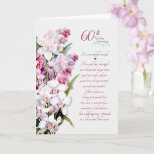 Orchideeën voor 60-jarig huwelijksjubileum van kop kaart