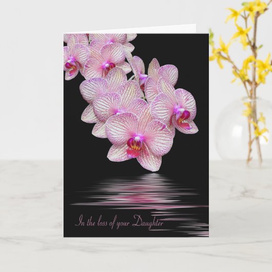 Orchideeën voor het verlies van dochter kaart (Gele Bloem)