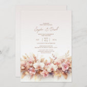 Orchideeën Waterverf bruiloft uitnodiging (Voorkant / Achterkant)