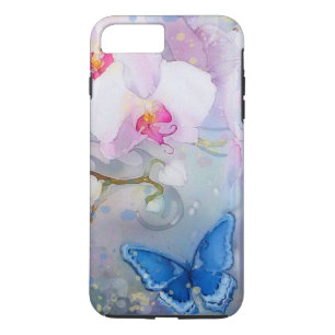 Orchideeën Waterverf White Lavender Blue Butterfl Case-Mate iPhone Case