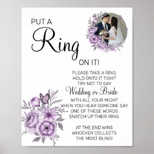 Orchideeën zet een ring bruids douche spel bord poster