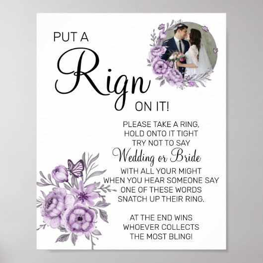 Orchideeën zet een ring bruidsfeest spel bord poster (Voorkant)