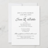 Orchideeënbloem op White Living Funeral Party Kaart (Achterkant)