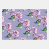 Orchideeënbloem waterverf paarse grijs exotische b inpakpapier vel (Voorkant 3)